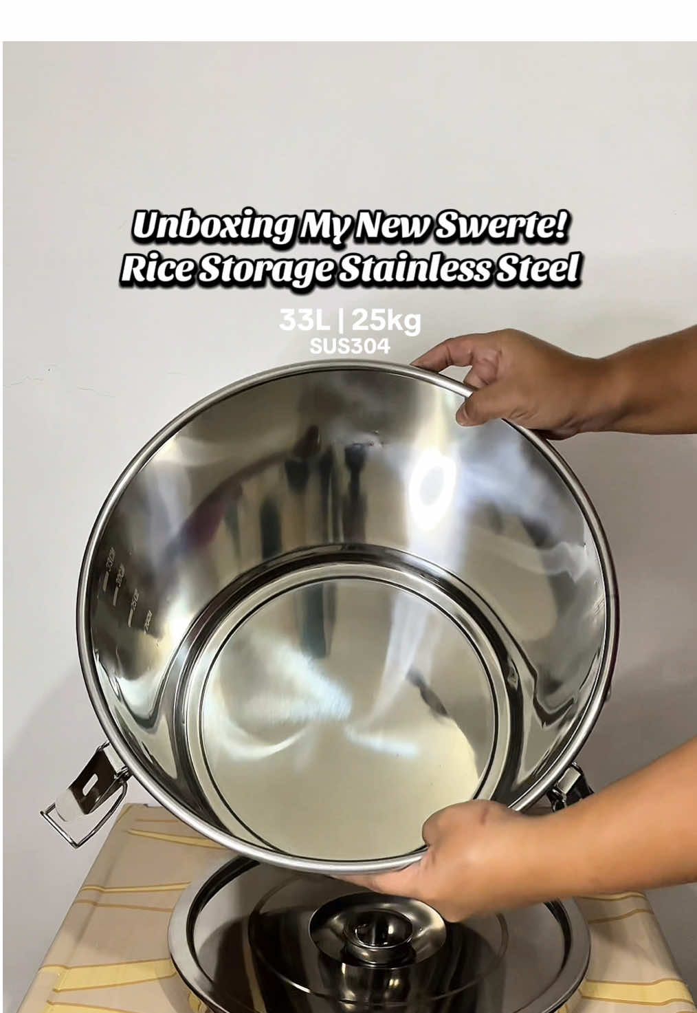 Rice Storage Stainless Steel !! My Newest Swerte!! ✨🍀👁️ #ricestorage #stainlesssteel #TiktokMadeMeBuyIt #TiktokFindsPH #fyp 