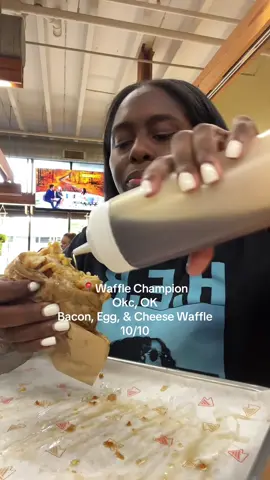 Anytime I come to okc this place is on my list I literally crave this waffle #okcfoodie #okcfood #oklahomacity #wafflechampion #foodtiktok 