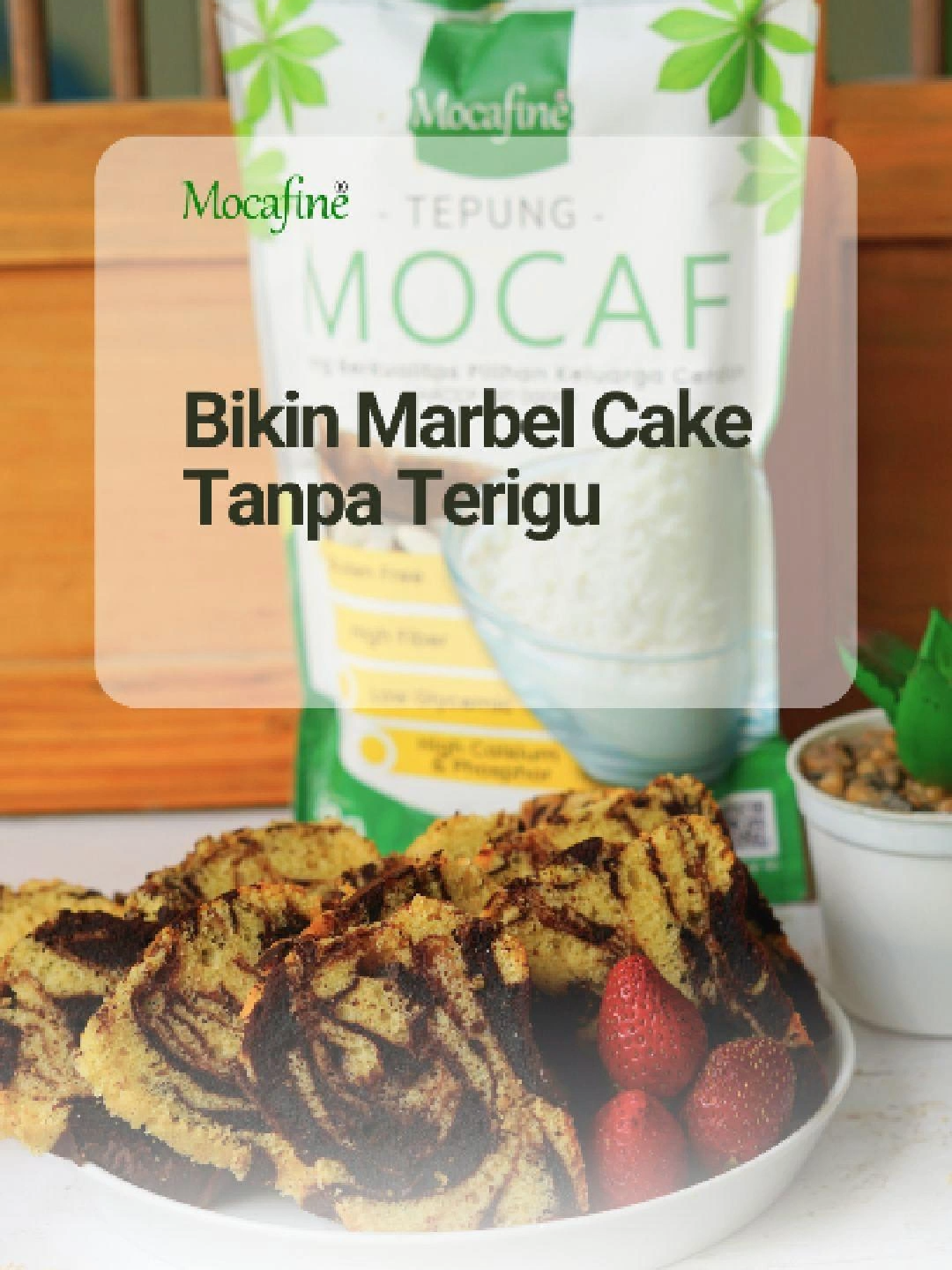 Pengin hidup sehat tapi masih aja pakai terigu? Cobain deh bikin Marbel Cake gluten free pakai tepung Mocafine, testurnya tetep bisa empuk dan enak banget. Yuk re-bake! #mocafine #glutenfree #resepglutenfree #marbelcake #kueglutenfree #marmercake