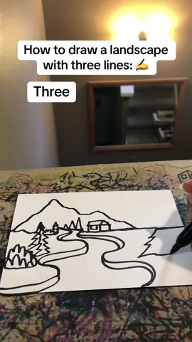 How to draw a landscape with three lines ✍️