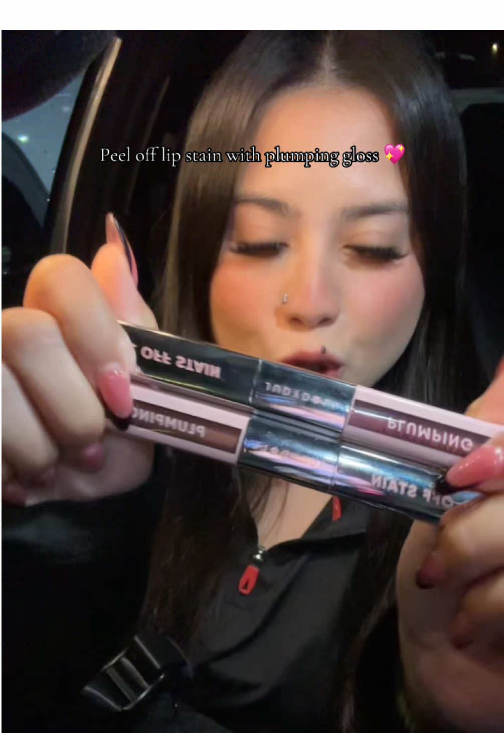 Sharing a quick lip combo before this gym sesh 🤪 #lipstain #lipplumper #gloss #makeup #judydoll 