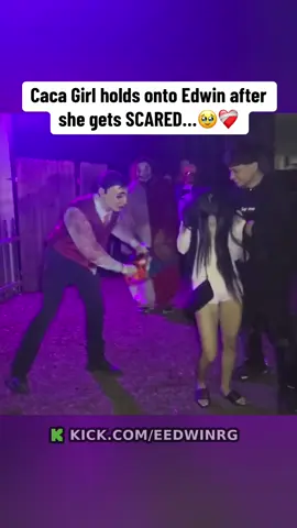 Caca Girl holds onto Edwin after she gets SCARED…🥹❤️‍🩹 #edwin #mel #alexchino #fyp