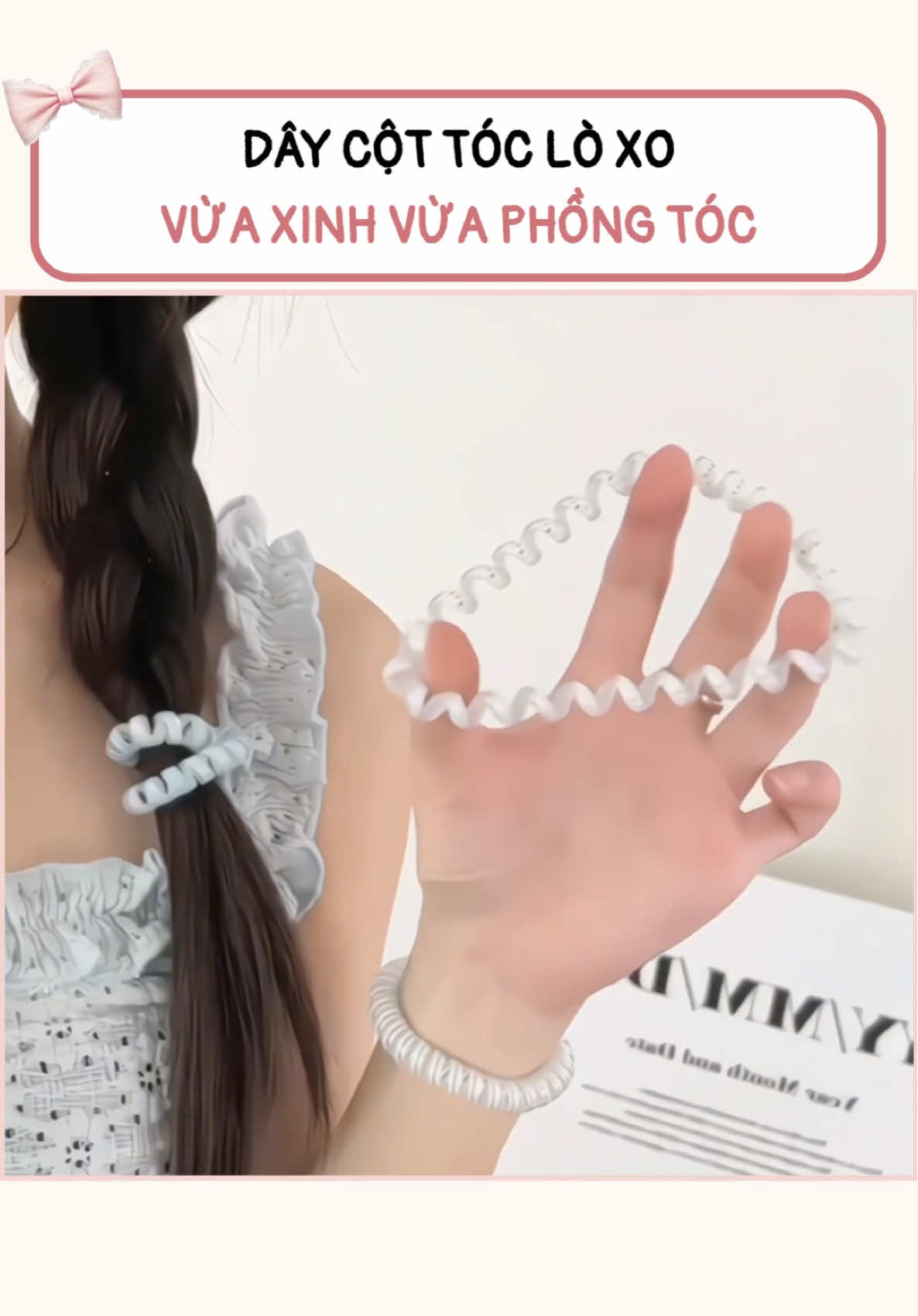 Dây cột tóc lò xo vừa xinh vừa phồng tóc #daycottoc #phukientoc #daycottocloxo #daybuoctoc #daycottocxinh 