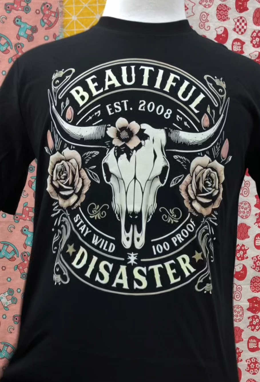 Western Cowboy Graphic T-Shirt. Beautiful Disaster T-Shirt 