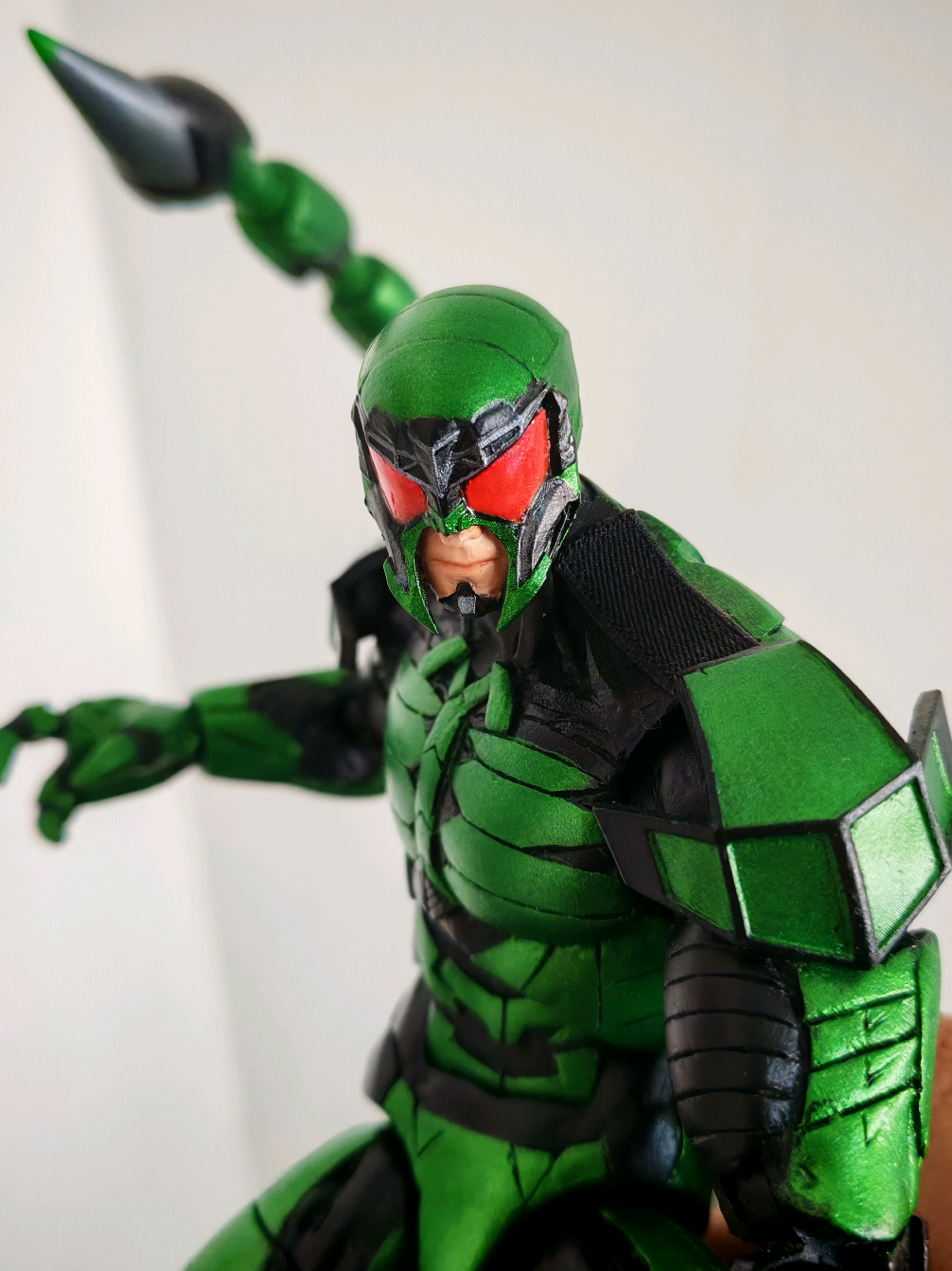 Scorpion from Spiderman PS4 by visceral . . . This custom took me a long time, and I think it was worth it. The goal was to make the custom as acurrate to the game as possible. Thanks to @EL RM CUSTOM  for printing the heads and shoulder pads . #spidermanps5 #collection #figtok #customfigure #marvellegends 