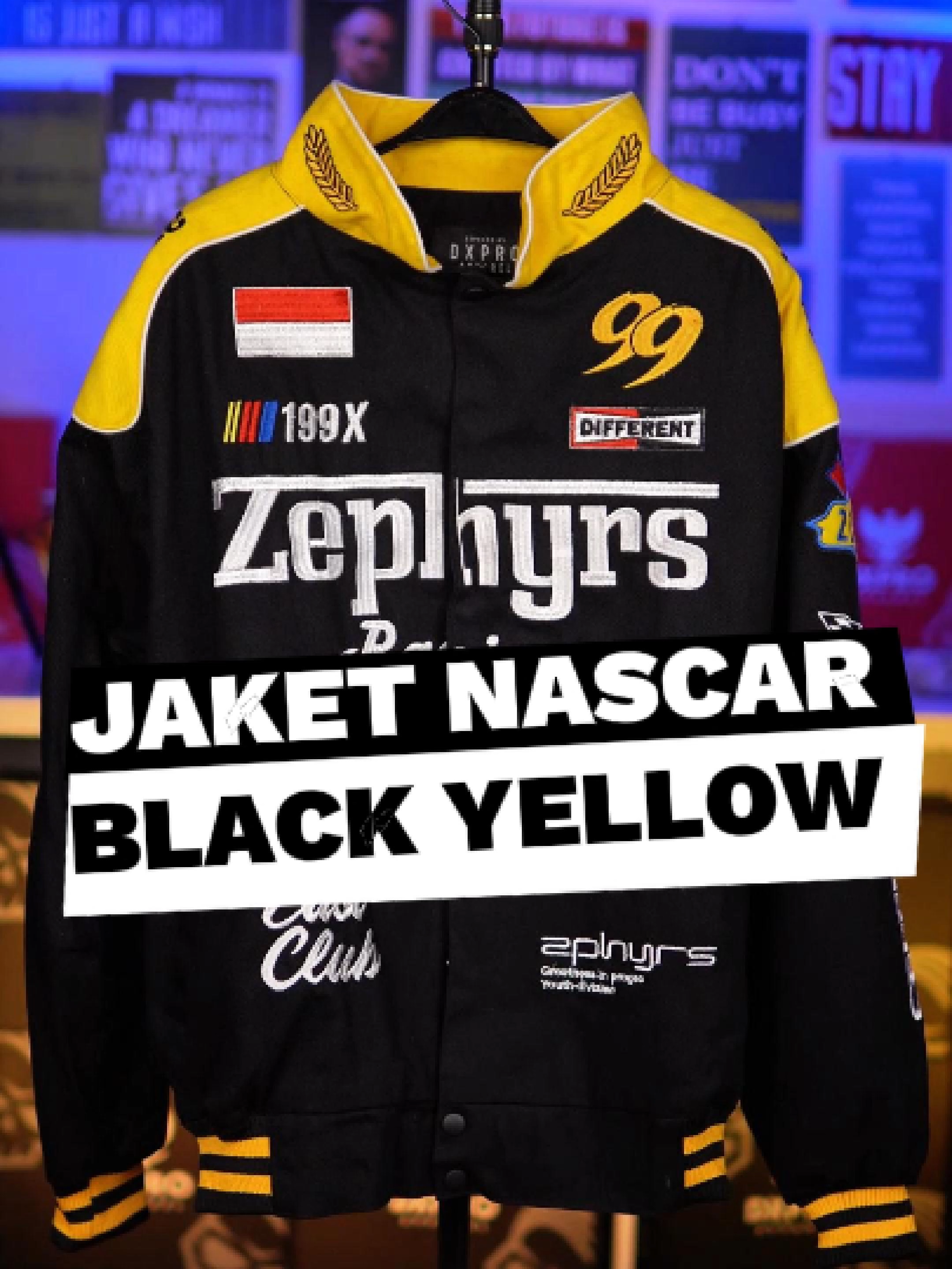 Hitam gagah, kuningnya ngebut! Jaket NASCAR DXPRO Black Yellow — kombinasi warna sangar buat lo yang hidup di kecepatan. #DXPROOriginal #DXPROApparel #Nascar #RacingStyle #StreetwearPremium #SpeedVibes #WIBGajian #GajianSale #PromoGuncang1010