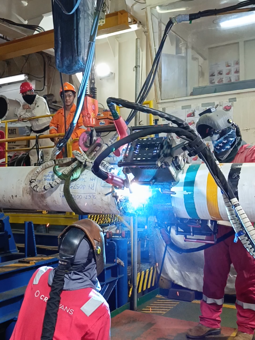 Fill pass.  #welder #weldernation #welders #offshore #offshorelife 