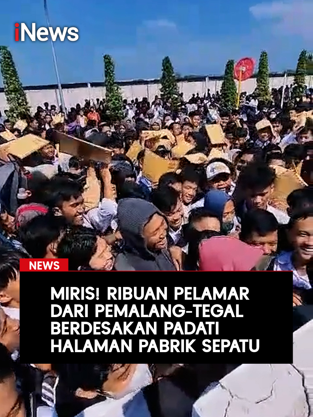 Sebuah video yang memperlihatkan ribuan para pencari kerja memadati gerbang PT. Aroma Footwear Indonesia di Kedungkelor, perbatasan Pemalang–Tegal viral di media social. Mereka datang dari berbagai daerah, membawa map coklat dan secercah asa untuk masa depan. Pabrik sepatu tersebut kabarnya akan menyerap 10 ribu tenaga kerja. Potret ribuan pekerja tersebut menggambarkan betapa tingginya kebutuhan lapangan kerja di kawasan pantai utara Jawa. Baca selengkapnya hanya di  https://www.inews.id/news #iNews #PelamarPekerja #Pemalang