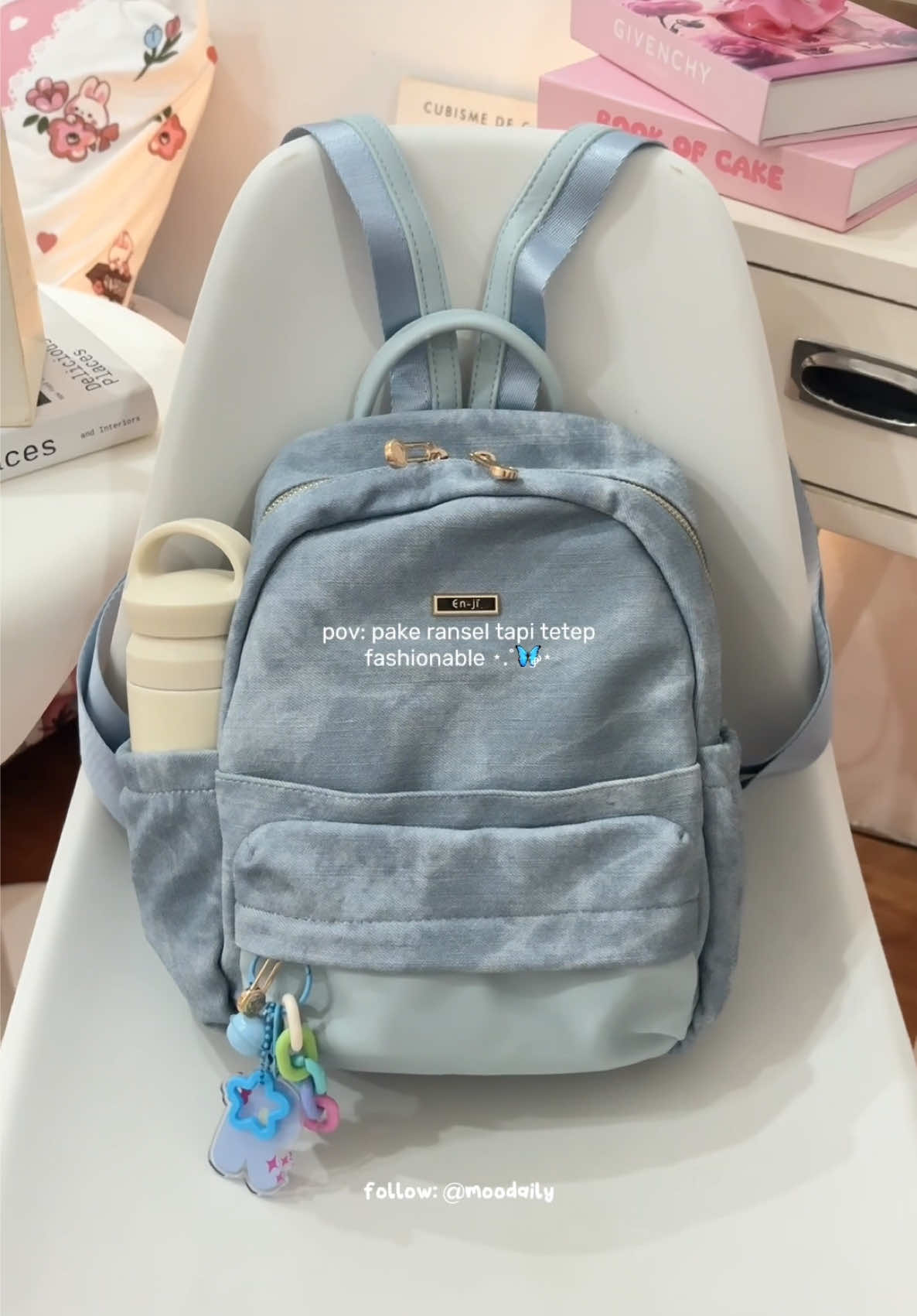 pake ransel demi kesehatan pundak👀❤️‍🩹 #backpack #ransel #ranselmini #minibackpack #asmr 