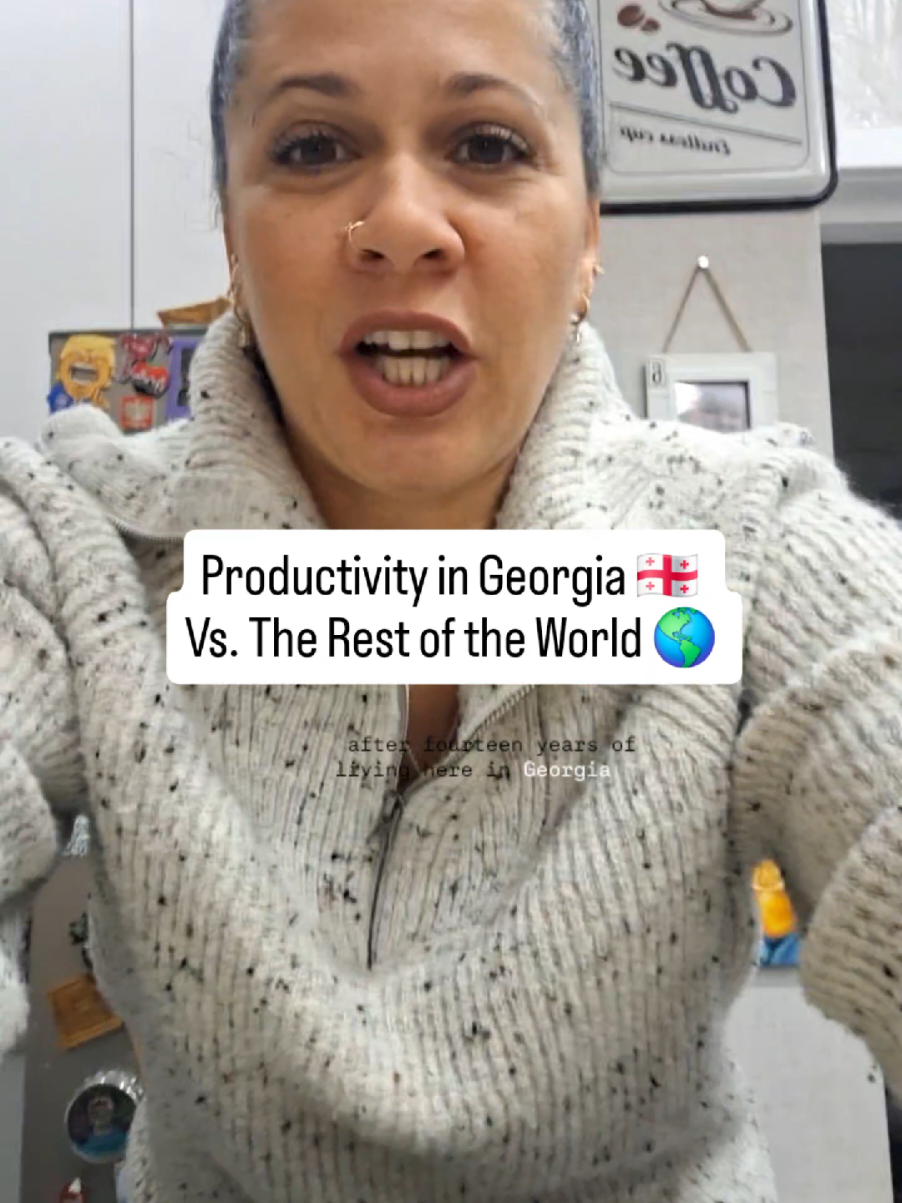 Can someone please explain to me why the workday in Georgia 🇬🇪  at 10am and ends at 6pm? The majority of the world starts their workday at 8am, 9 at the latest, and here usually nothing is open until past 10 or even sometimes 11 am. For me, as an American, it's madness! How is that good for productivity? Or the economy? Why is it a habit to go to bed super late, wake up super late, and start working super late?  I've never understood this even after 14 years if living here because to me, it doesn't make much sense as a human being. Not just because of capitalism or something, but because we should be rising with the sun. It's part of our DNA. I always feel so productive in the morning and many Georgians tell me the complete opposite. 🤷🏽‍♀️ They feel exhausted and tired 💤until after noon and enjoy staying up late. Is it a cultural thing? Is it part of the Georgian DNA? Does it have anything to do with being a post soviet country? I am so serious when I ask this, why is everything starting later in this country than the rest of the world and why is it so difficult to rise and shine in the morning 🌄?  #easterneurope #postsoviet  #capitalism #tbilisigeorgia #საქართველო 