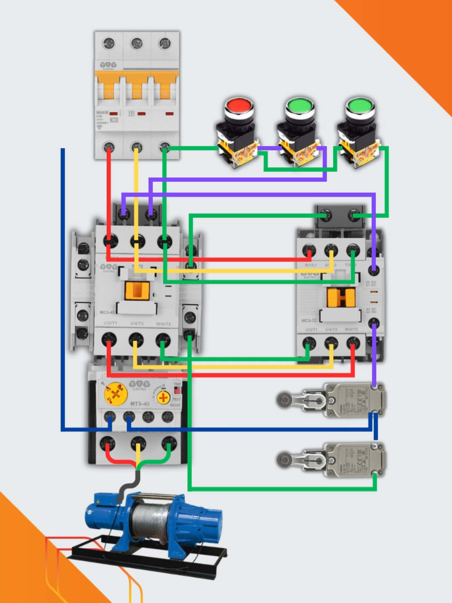 Mạch điều khiển tời điện 3 pha 380V - ETINCO #hoikysudien #etinco #btb #btbelectric #thietbidien #diencongnghiep #diendandung #meovat #LearnOnTikTok