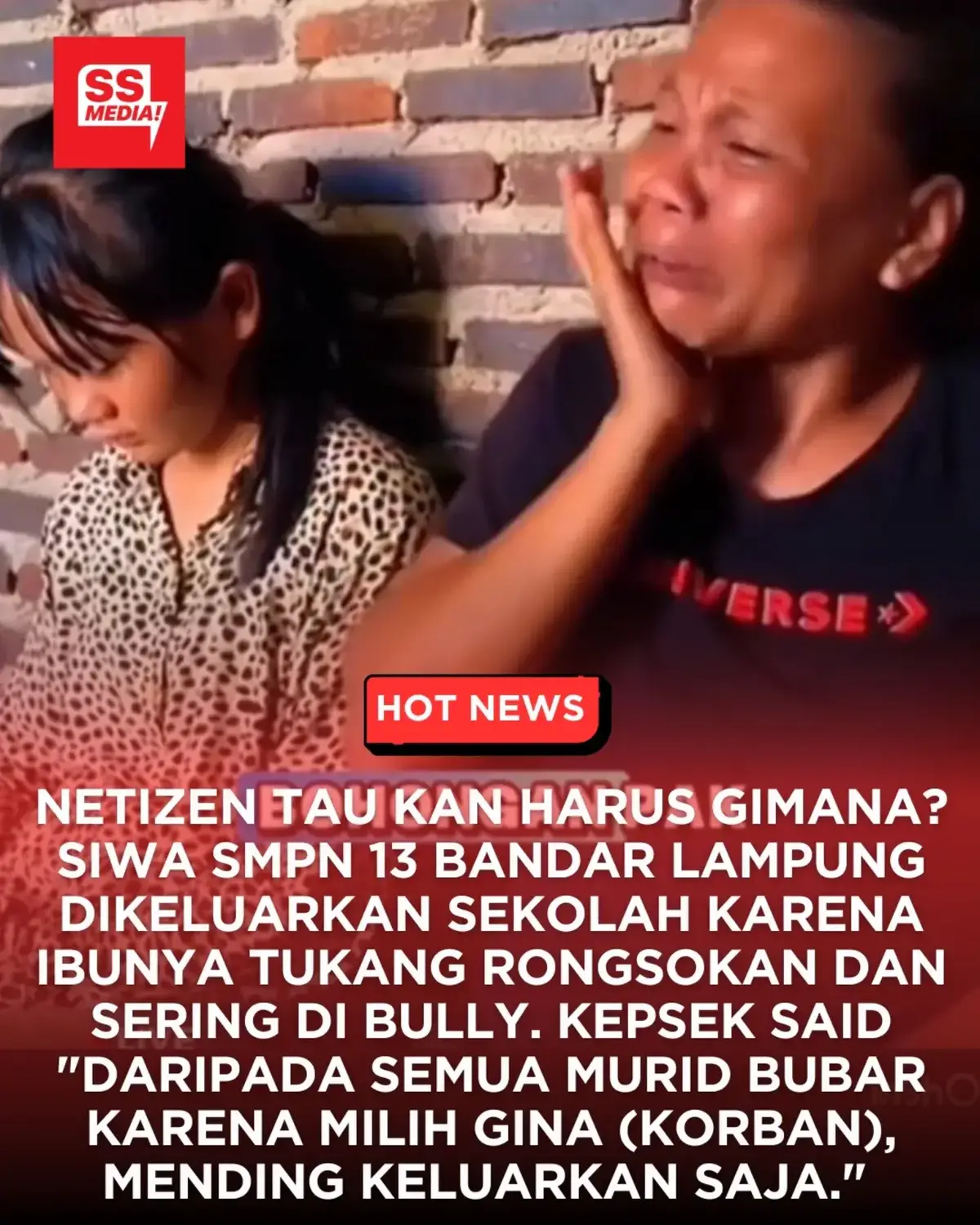Gina (16) harus putus sekolah karena dikeluarkan oleh SMPN 13 Bandar Lampung lantaran hanya anak seorang pemulung dan dianggap mengganggu teman-temannya yang lain. Respon kepala sekolah, lebih baik mengeluarkan korban daripada semha siswa bubar. #lampung #fyp #beritaterkini 