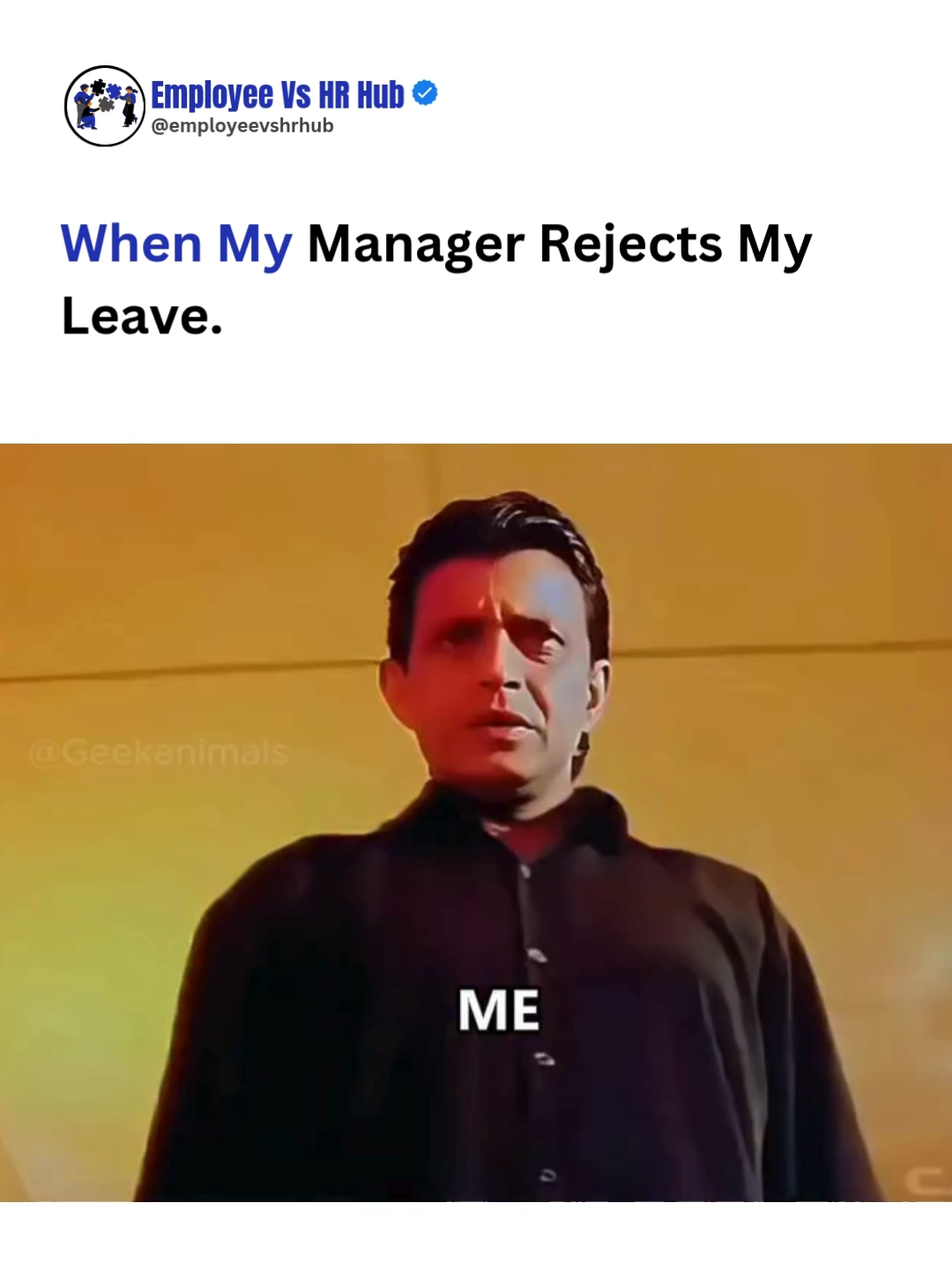 When My Manager Rejects My Leave. #short #tiktokshort #employeevshrhub #viralvideotiktok #corporatememes #officememes #memes #memedaily #viral