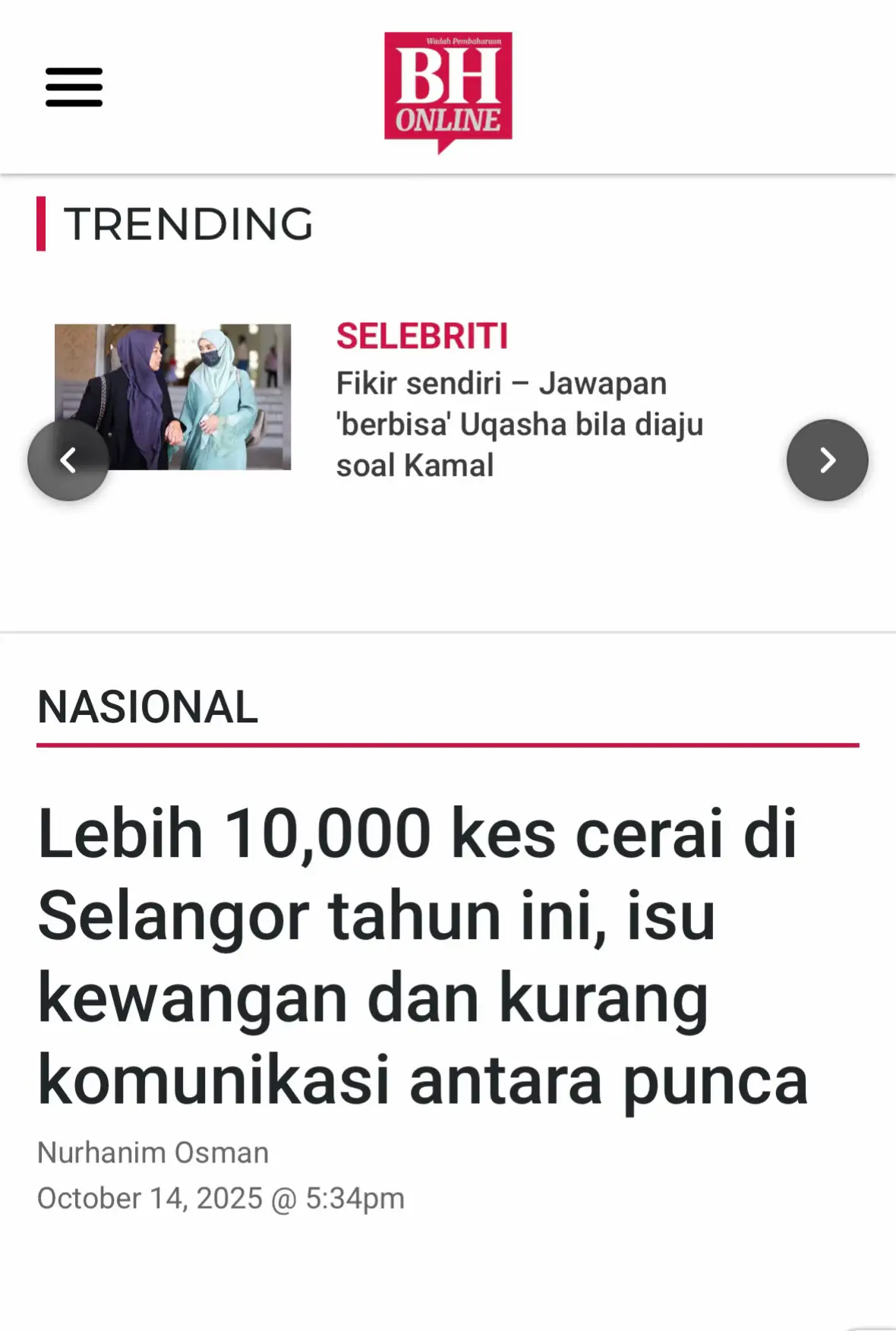 Haritu kes N & wife pun belum selesai, ni kes baru artis US & KA🥹  Semoga dipermudahkan urusan rumahtangga mereka termasuk kita semua, moga2 Allah pelihara 🤲🏻 #suamiistri #fyppppppppppppppppppppppp #viral 