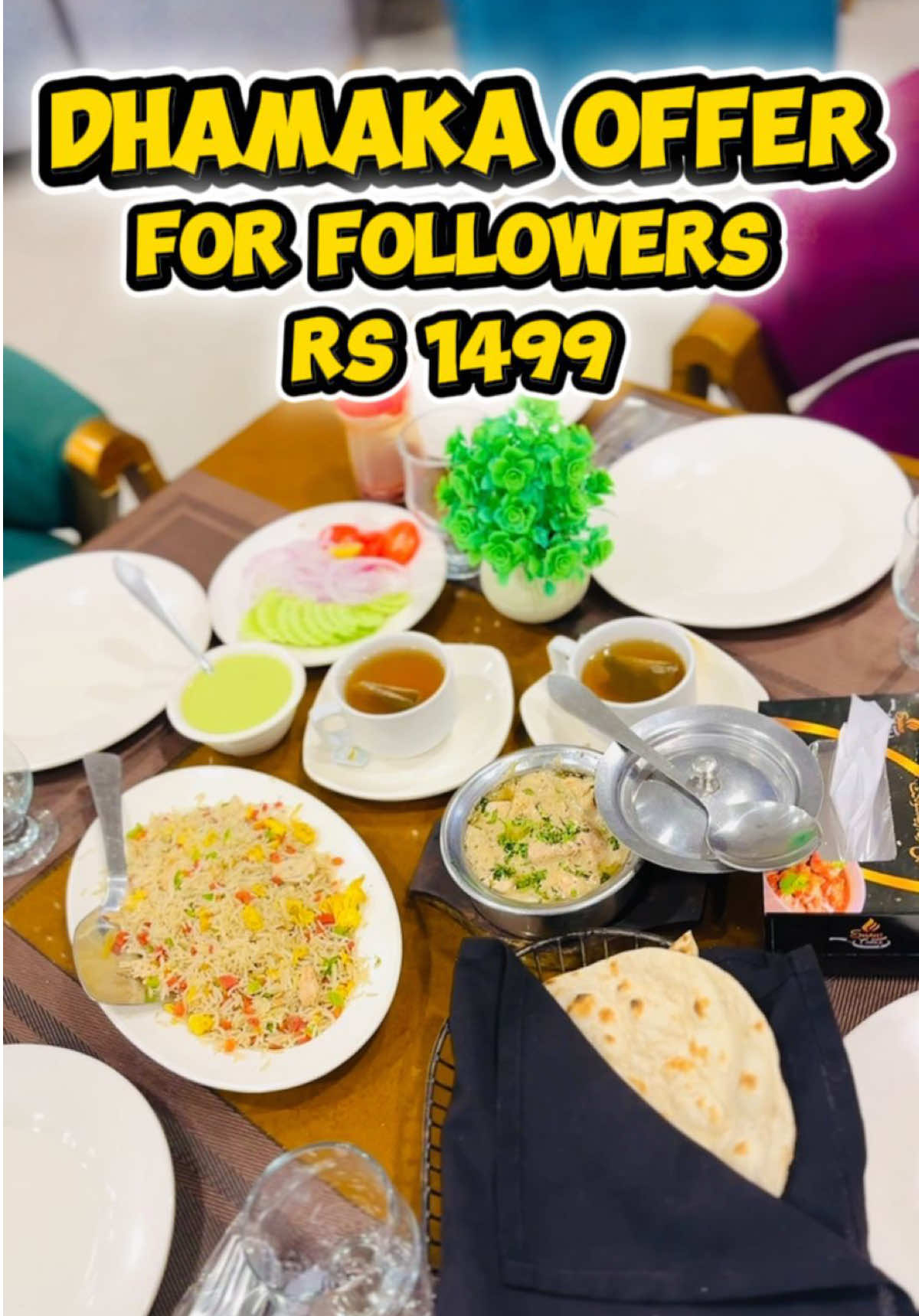 🎉 Shahi Tarka Dhamaka Offer 🔥 Non-followers: Rs. 1600 Followers: Rs. 1499 😍 Half Fried Rice + Half White Chicken Handi 🍛 2 Roti per head 🫓 + Raita 🥣 + Salad 🥗 + 2 Kehwa Cups ☕ Follow karo aur Shahi Discount ka maza lo! 👑 📍 Cheema Chowk, Near Al-Assar Mall, Opposite Punjab Center, Mandi Bahauddin 📞 0300-1490558 | 0300-4390084 #ShahiTarka #DhamakaOffer #FoodLovers #SpecialDeal #FollowToSave 