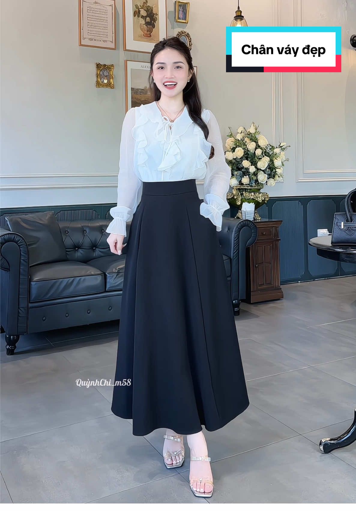 Trả lời @Lụa Nguyễn Thị chân váy xòe mặt tôn dáng lắm ạ  #chanvayxoe  #chanvayxoebong  #chanvayxoedai  #chanvaydep  #chanvay  