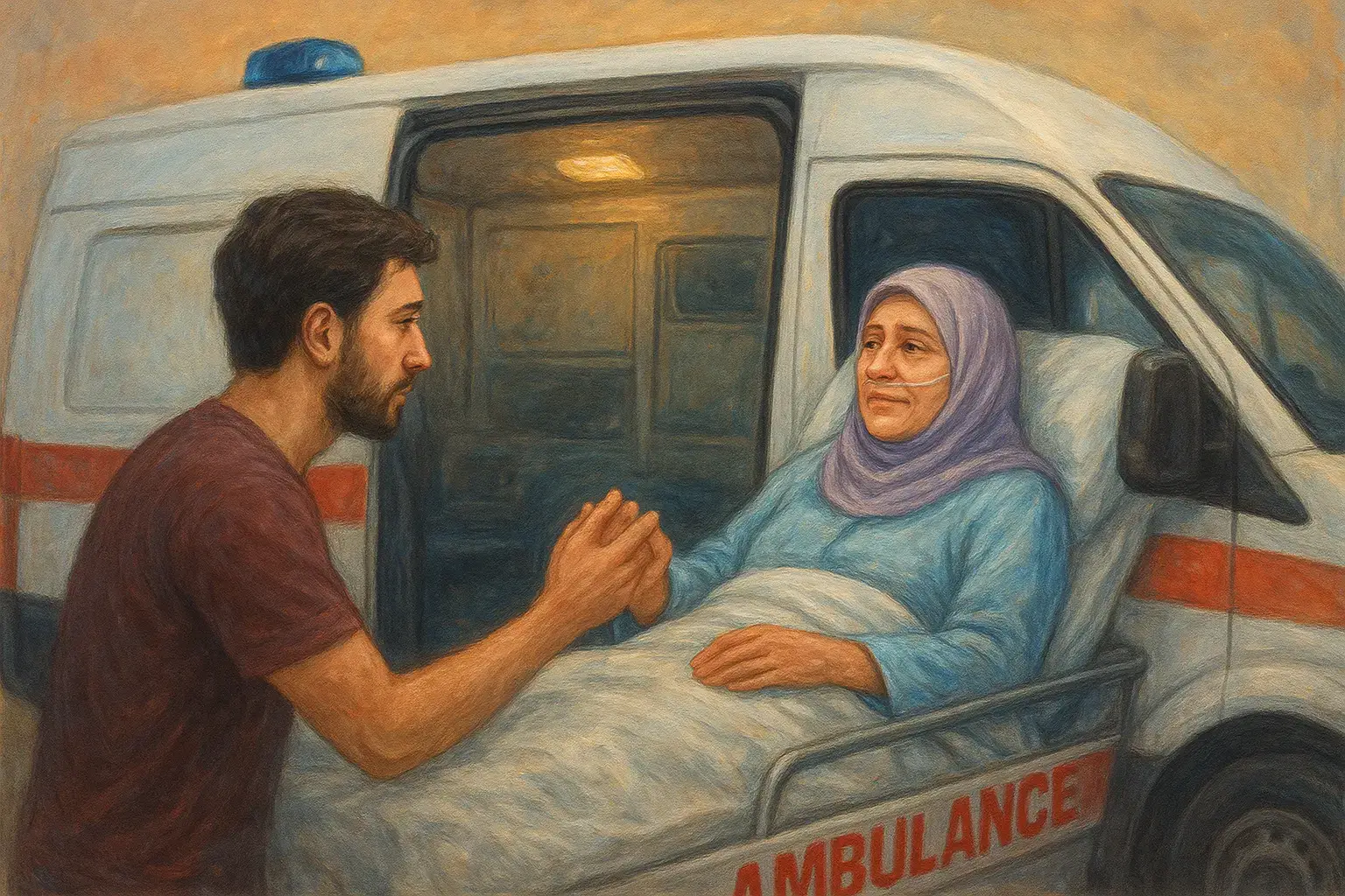 في تلك اللحظة التي كانت أمي بين أيدي الرحمة الإلهية، داخل سيارة الإسعاف، شعرت أنّ قلبي خرج من صدري وجلس بجانبها. لم أرَ في حياتي مشهدًا أصدق من ملامحها وهي تصارع الوجع بصمتٍ مهيب، كأنّها تقول لي بعينيها: “لا تبكِ يا ولدي، فالله أقرب إلينا من الألم.” كانت أصابعي تمسك يدها وكأنها آخر خيطٍ يربطني بالحياة، وكل دقّة في صدرها كانت تهمس بدعاءٍ علّقني بين الأرض والسماء. هناك، أدركت أنّ الأم ليست إنسانًا فحسب، بل هي روحُ الله في بيتنا، إن تألمت تزلزل الوجود، وإن ابتسمت أشرقت الأكوان.