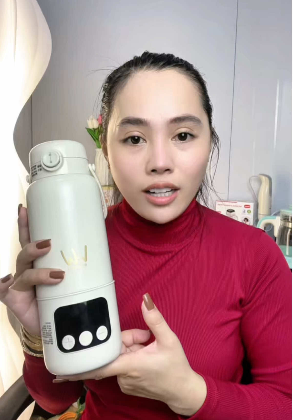 Bình đun di động nhưng không lo bị chai pin#binhdungnuoc #mayhamsua #mevabe #xuhuong 