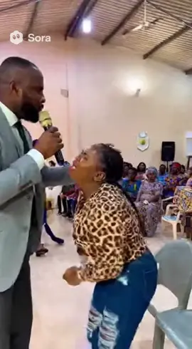 Pastor doing deliverance 