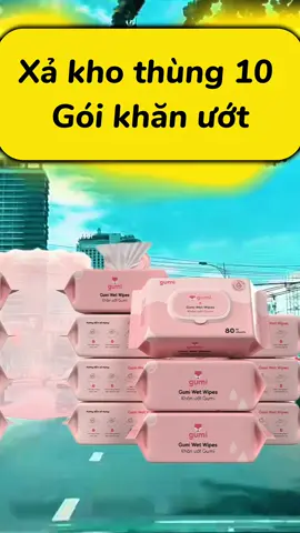 Thùng 10 gói khăn ướt 80 tờ gumi không cồn không parabens cao cấp dành cho em bé #khanuotgumi #xuhuong #viral 