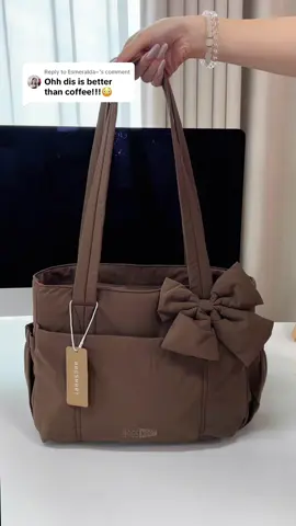 Replying to @Esmeralda~ Deep red or coffee？🧐How do you think？##bagsmart##packwithme##bow#tote#totebag##unboxing##coffee