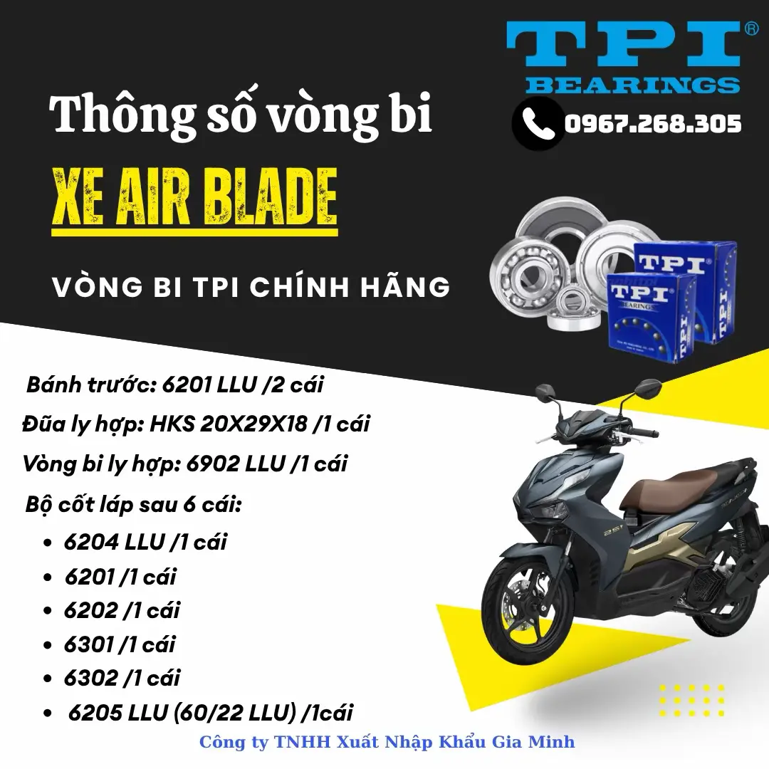 Bạc đạn TPI chính hãng tận gốc với 90 mã đầy đủ  #bearing #vongbitpi #honda #suaxemay 