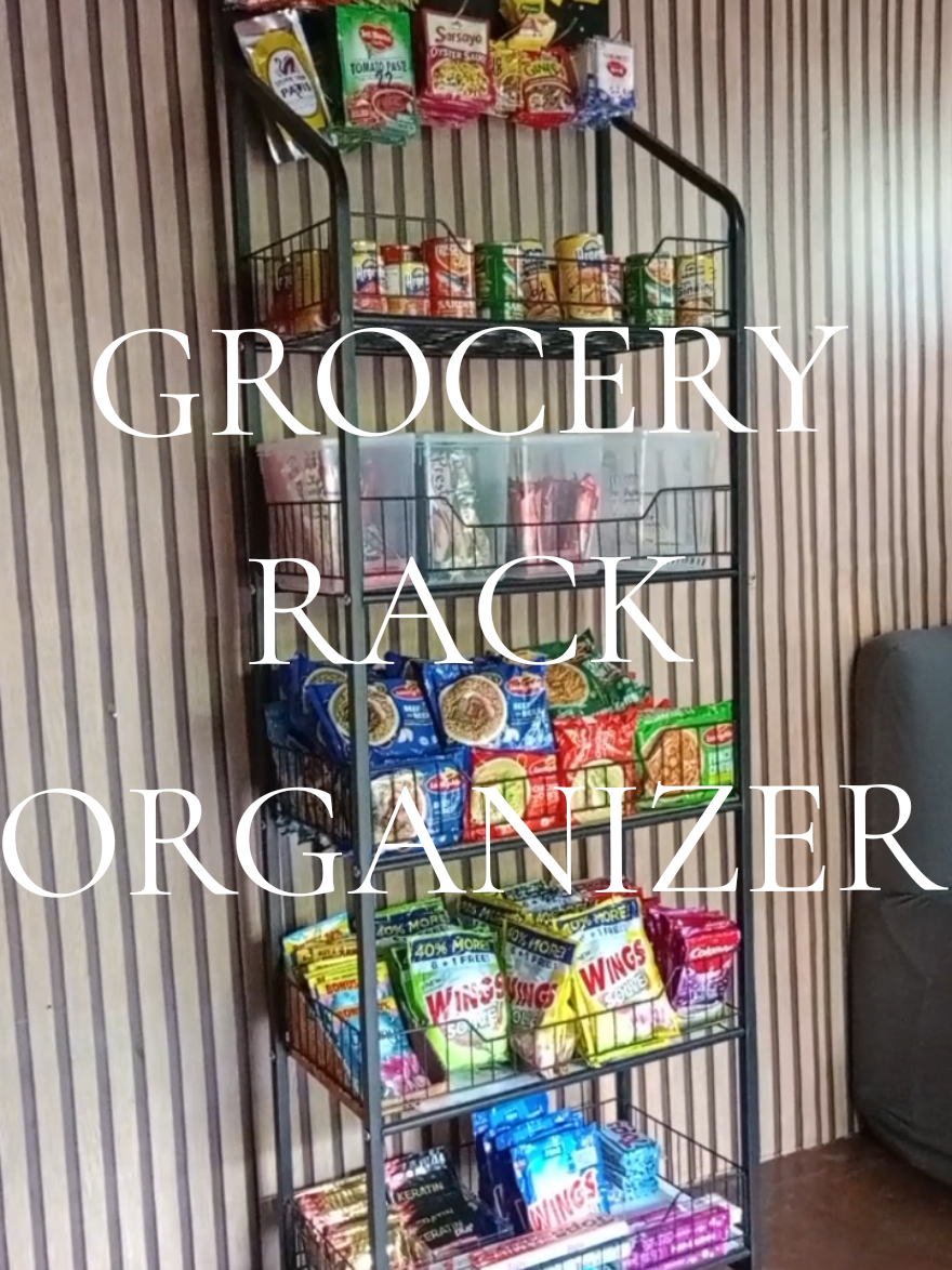 Mas organize, mas magandang tingnan sa tindahan o bahay gamit itong grocery rack organizer. #sarisaristore #rackorganizer #kitchenrack 