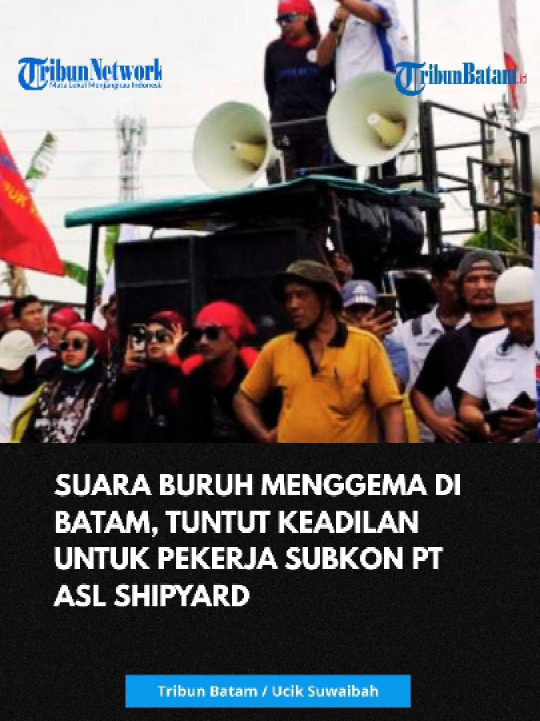 Massa Koalisi Rakyat Batam menggelar aksi damai di PT ASL menyusul belasan pekerja yang tewas akibat ledakan kapal Federal II. Datang dengan mobil komando, pengeras suara dan atribut serikat pekerja, mereka juga membawa sejumlah tuntutan. Dalam orasinya, Ketua KRB sekaligus Penanggung Jawab Aksi, Yafet Ramon dengan tegas meminta agar hak normatif pekerja di perusahaan galangan kapal itu. 