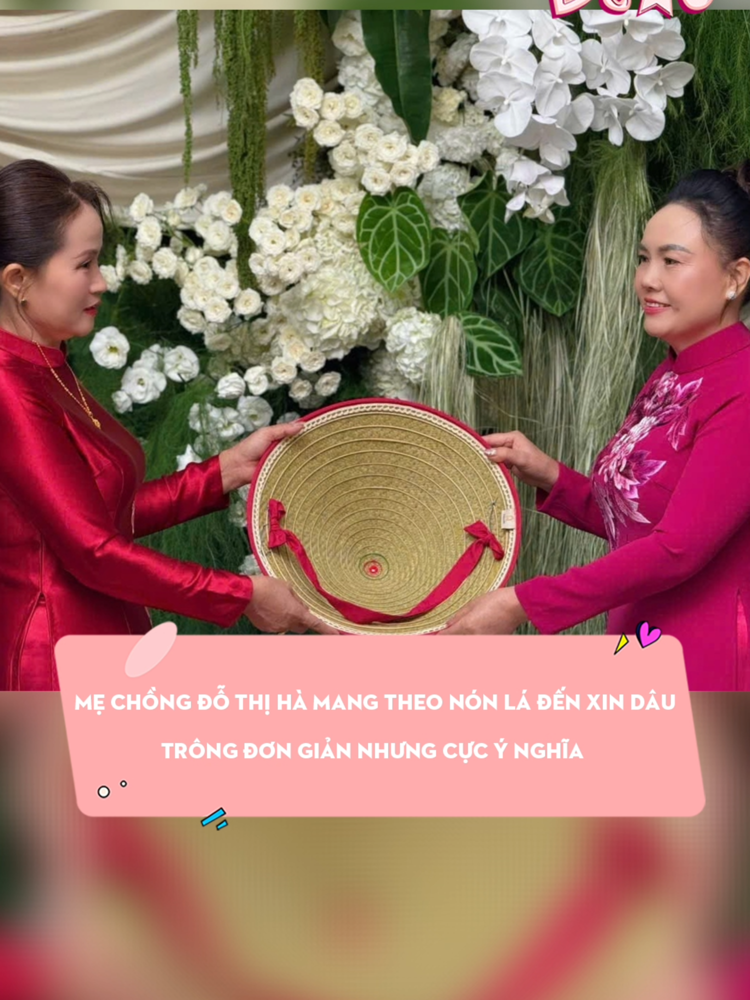 Mẹ chồng Đỗ Thị Hà mang theo nón lá đến xin dâu, trông đơn giản nhưng cực ý nghĩa  #dsao #showbiz #dothiha #hoahauvietnam
