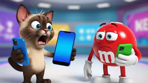 talking tom and m&m phone get virused #talkingtomandfriends #talkingtom #phone #virus 