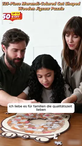 🎁Weihnachtsverkauf - 50 % Rabatt🎅Morandi-farbenes Katzenförmiges Holzpuzzle mit 135 Teilen