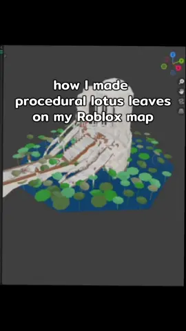 My work flow of scattering objects on a surface is actually simply done by using geometry node.  But if you looking to do this right in Roblox studio I have made a plugin called autoscape it does pretty much the same thing with what you see in the video. You simply drag and drop and done. You can use for scatter rocks, grass, trees, chairs or buildings. Basically everything. And it’s free #robloxdev #robloxfyp #blender