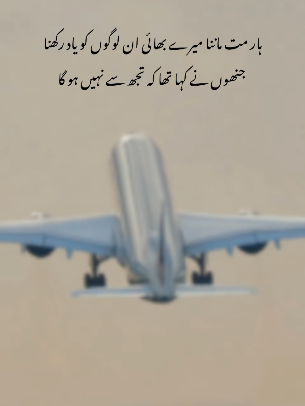 ہار مت ماننا میرے بھائی ان لوگوں کو یاد رکھنا جنھوں نے کہا تھا کہ تجھ سے نہیں ہو گا