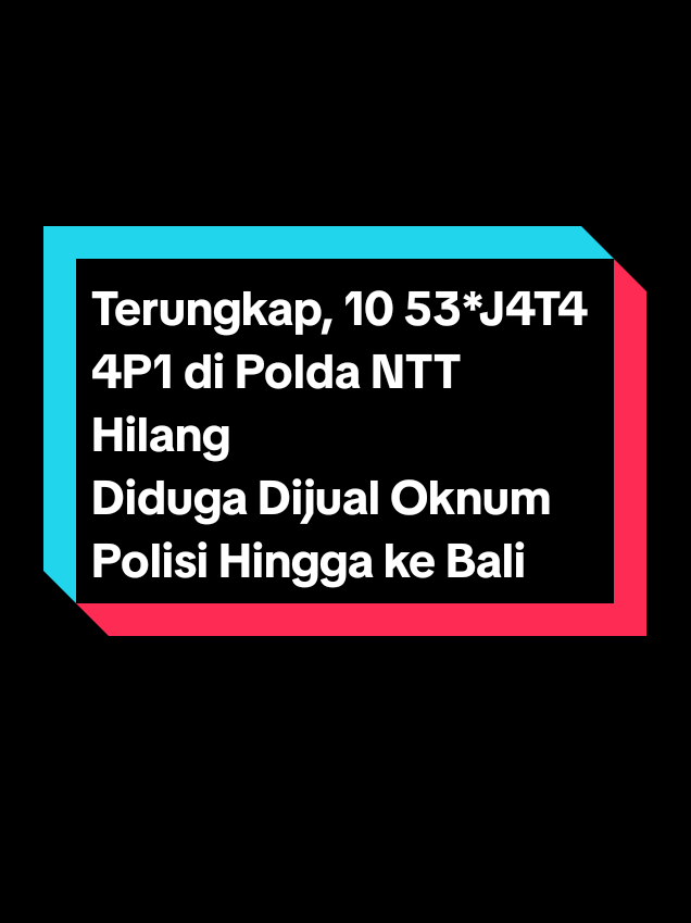Polda Nusa Tenggara Timur (NTT) berhasil menemukan kembali 10 pucuk s3*J4t4 4pi (s3npi) organik yang sebelumnya dikabarkan hilang karena dijual. Seorang anggota polisi berinisial S yang diduga terlibat telah diamankan.Ya seperti yang disampaikan (diberitakan) kemarin 10 pucuk itu semuanya sudah ditemukan dan dapatkan kembali,
