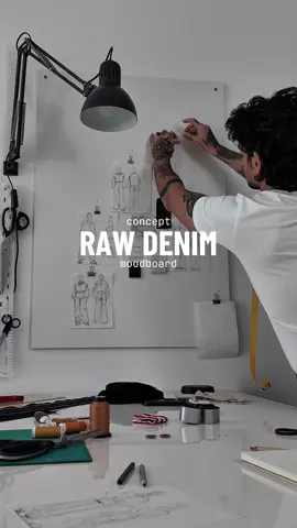 Concept • Raw Denim • Moodboard The second look features a raw denim jacket and trousers. Structured, refined, timeless. • • • • • • • Tags 🏷️  #artist #fashion #aesthetic #asmr #concept 