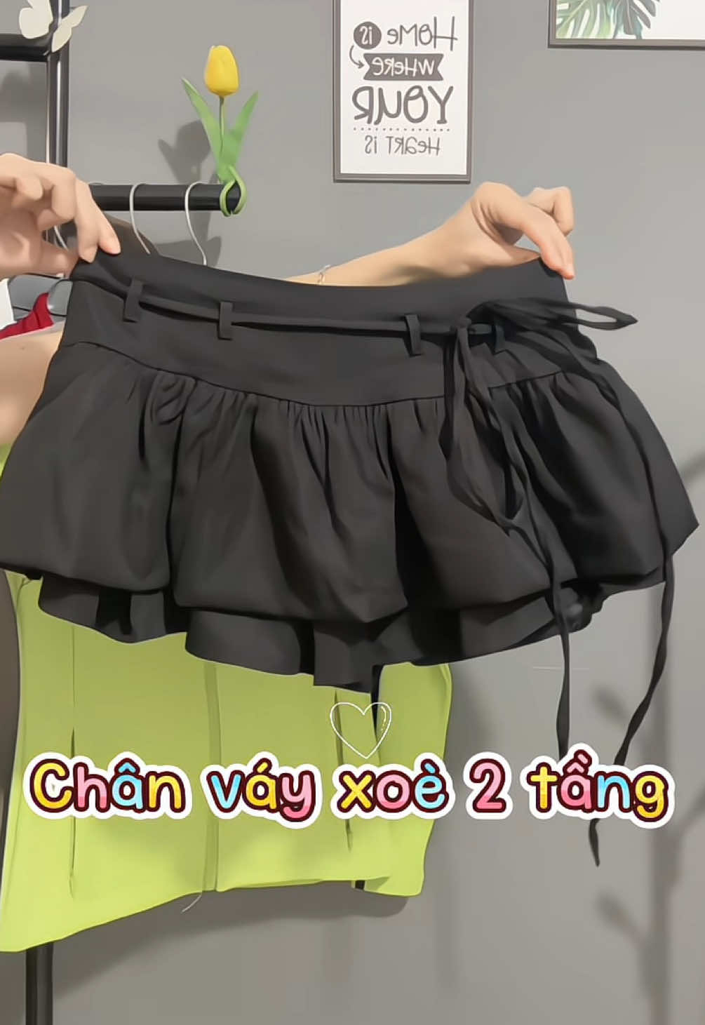 Chân váy xoè 2 tầng có quần bảo hộ chất vải dày dặn mặc siêu tôn dáng #xuhuong #chanvayxinh #chanvay2tang #thoitrangnu #chanvay 