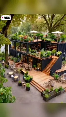 Phần 04: Quán Cafe Container 3 Tầng Phủ Xanh Hiện Đại Siêu phẩm cafe container 3 tầng 