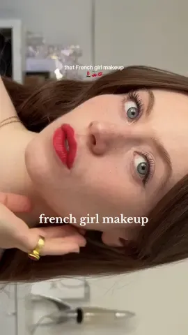 that girl French makeup look edition 🍒💋 #frenchmakeup #makeup #redlips #frenchiesoftiktok #grwm 