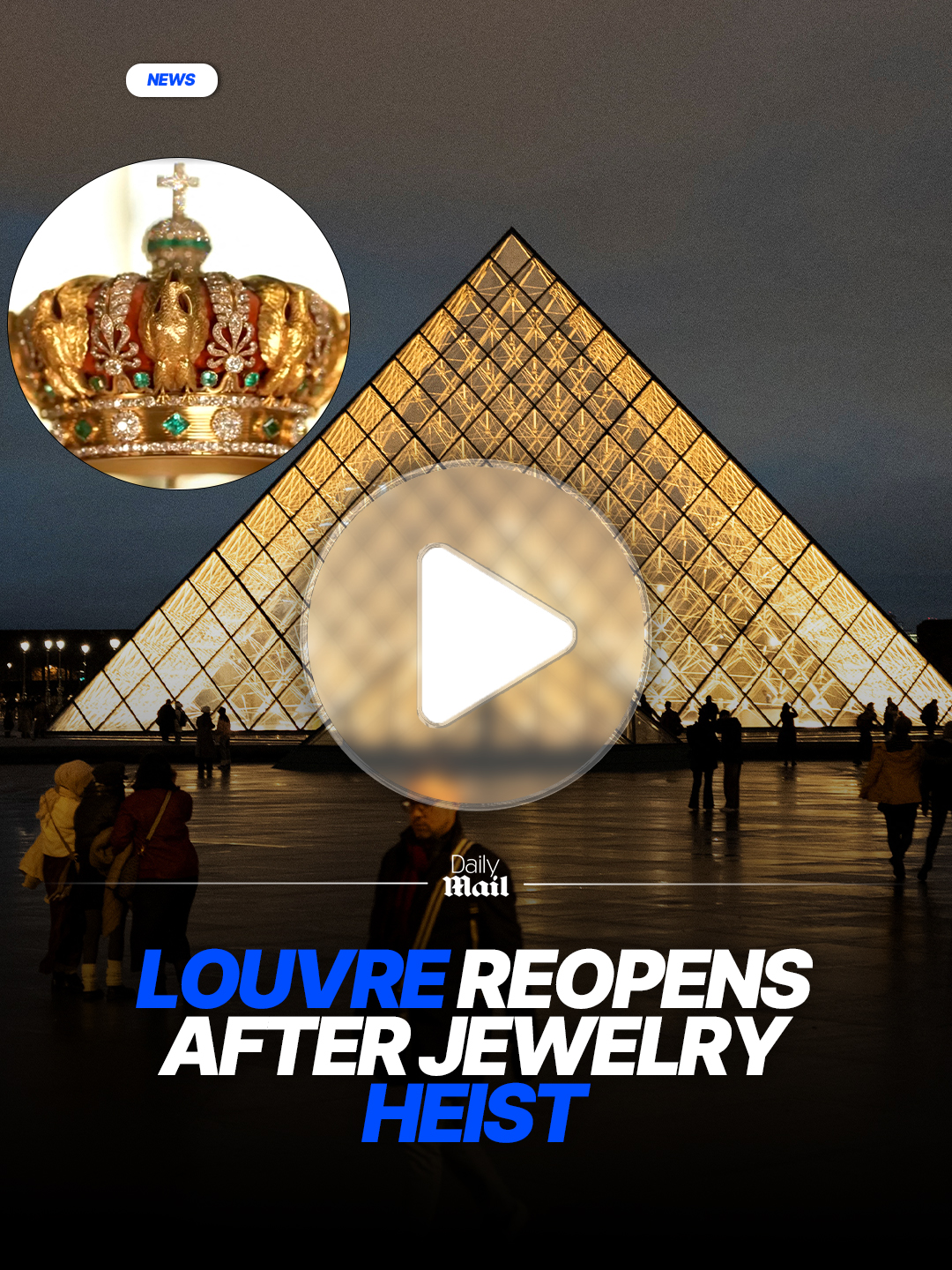 The Louvre museum in Paris reopens three days after thieves stole historic royal jewelry worth an estimated 88 million euros ($102 million). Visitors queued and began entering the building for the first time since the brash heist. #louvre #louvremuseum #jewelry #paris