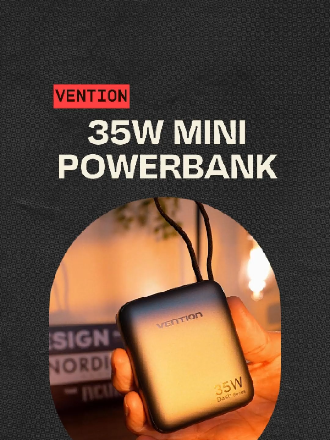 Vention 35W 10000mAh Mini Power Bank – Built-In Cables, Fast Charging  #VentionPowerBank #MiniPowerBank #FastCharging #PortableCharger #TechEssentials #USBCPowerBank #GadgetFinds  #TravelEssentials