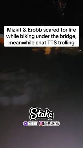 Mizkif& Erobb scared for life while biking under the bridge, meanwhile chat TTS trolling #mizkif #fyppppppppppppppppppppppp 