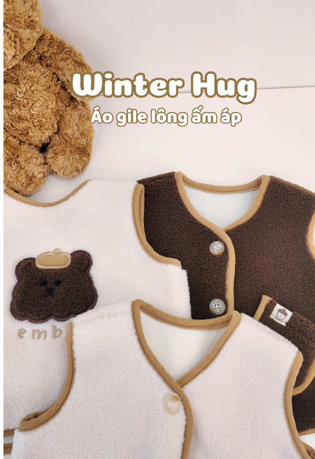 Áo gile ấm áp, bên con ngày gió lạnh #Embes #simplycomfortable #embesvietnam 