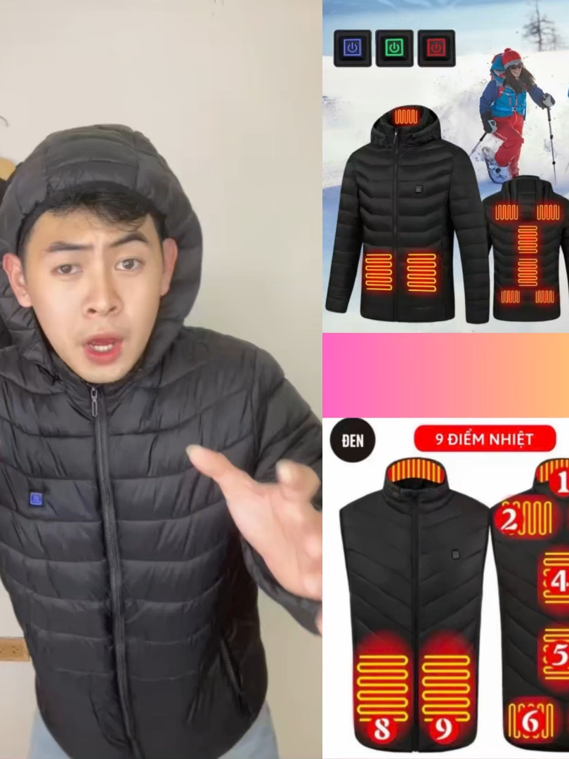🌨 Mùa đông lạnh mấy cũng không lo! -OA301  Áo sưởi công nghệ hồng ngoại – ấm nhanh, nhẹ, bền, giữ ấm tới 8 tiếng 🧥 #aosuoi #viral #thoitrang