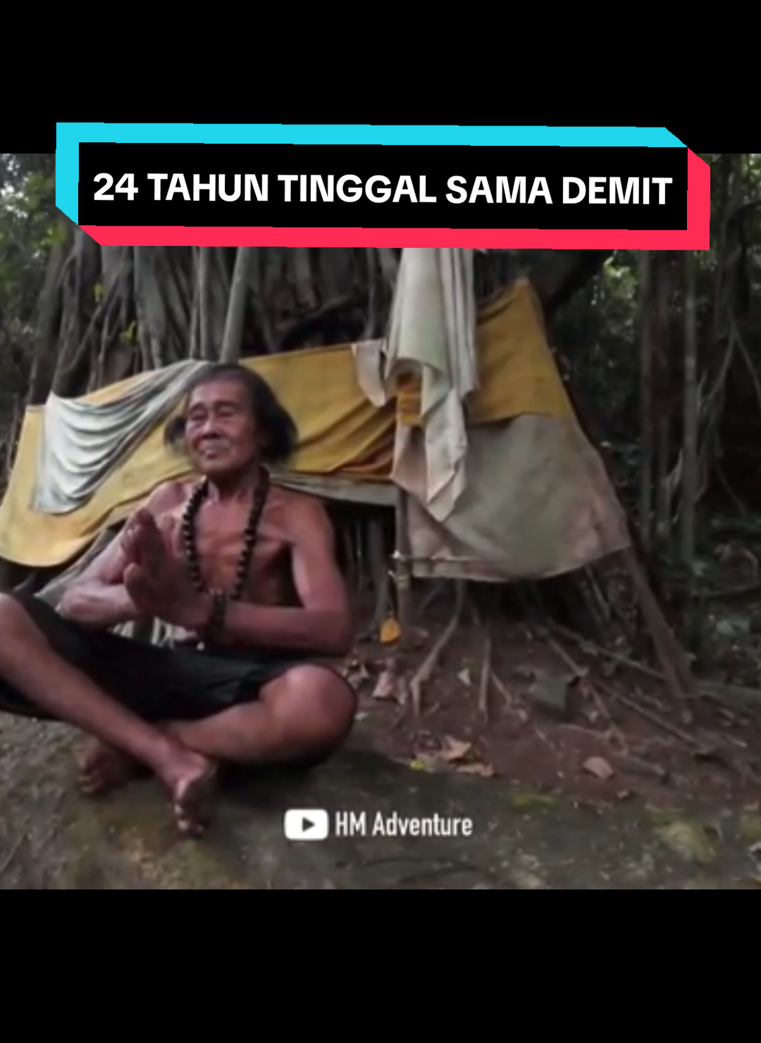 Mbah Man.. tinggal didalam hutan sendirian selama 24 tahun di temani demit #fyp #viraltiktok #hutanangker #kakekviral 