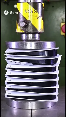 10 ps5 pro under press ! 😱 #hydraulicpress #crush #ps5 #asmr #oddlysatisfying 