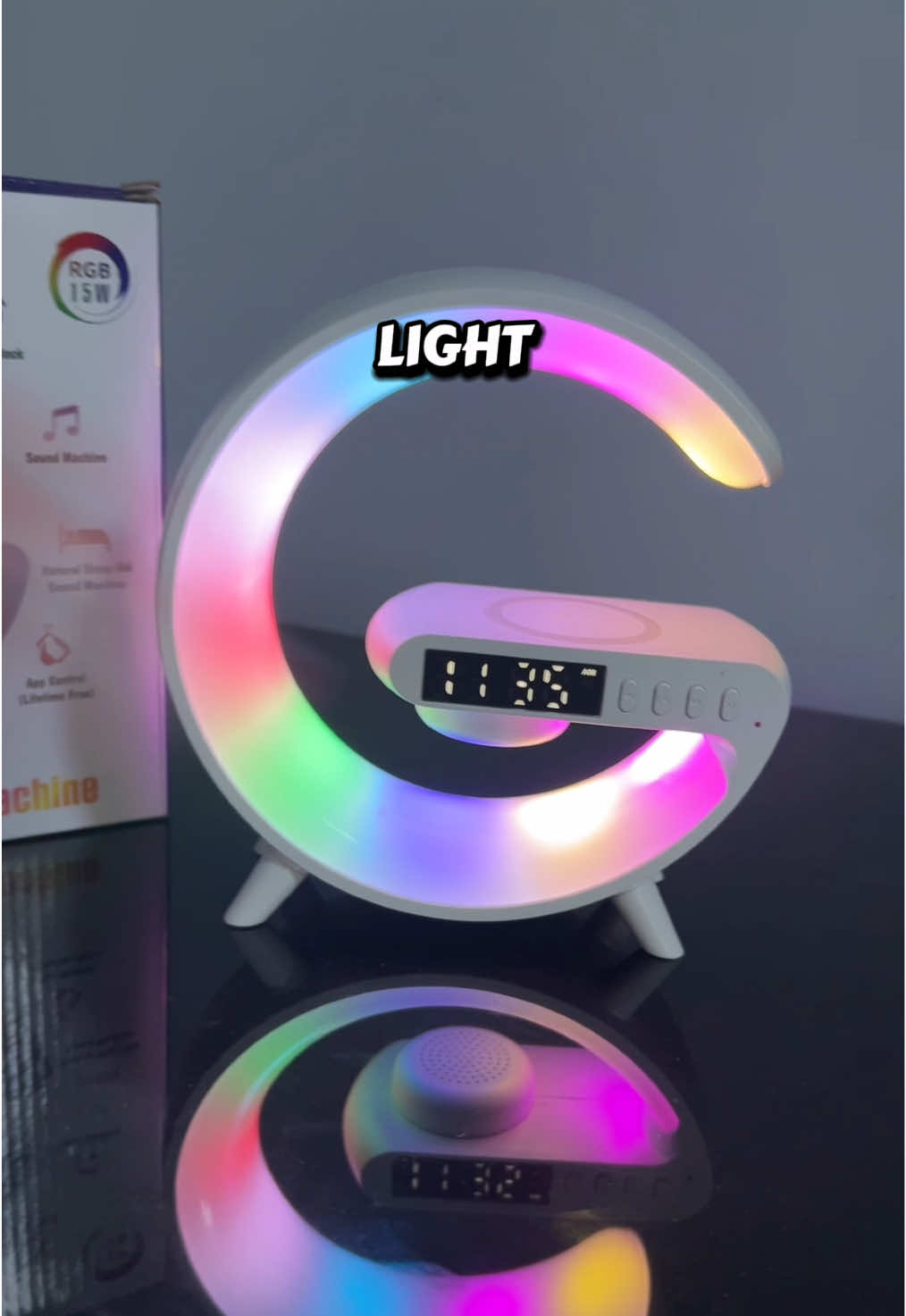 G shaped multifunction Bluetooth speaker alarm clock #bluetoothspeaker #gshapedalarmclock #gshapelamp #gshapespearker #gshapelight 
