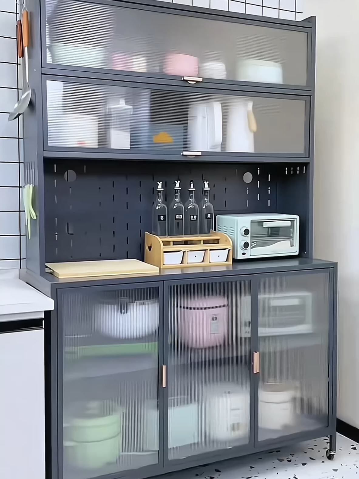 SIV Tủ bếp Tủ bát đĩa Kệ bếp Tủ bếp tối giản Kệ bếp đang năng Kệ lưu trữ nhà bếp Kệ lò vi sóng #xuhuongtiktok #xuhuong2025🥰 #xuhuongtiktok #xuhuong #giadungtienich866 