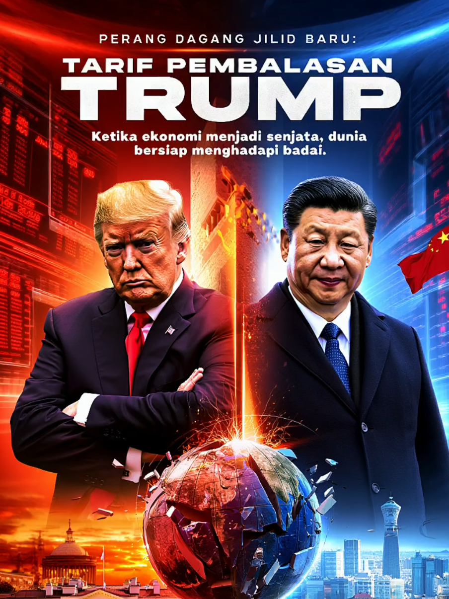 “PERANG DAGANG JILID BARU: TARIF PEMBALASAN TRUMP” Keputusan mengejutkan datang dari Washington. Donald Trump resmi menaikkan tarif impor China menjadi 155 persen, mengguncang pasar dunia dan memicu ketegangan baru antara dua kekuatan ekonomi terbesar di planet ini. Pertemuan dengan Presiden Xi Jinping pun dibatalkan — menandai babak baru dalam konflik dagang yang bisa mengguncang stabilitas global. Dunia kini menahan napas… menanti langkah berikutnya dari kedua raksasa ini. #TrumpTariffShock #USChinaTradeWar #GlobalMarketCrisis #TradeTension #EconomicConflict