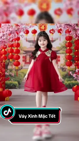 Váy nhung kim tuyến phối lưới cho bé diện Tết #thoitrangtreem #menhim #tet #vayxinh #viral 