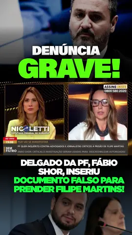 🔰 Siga: ↪ @deputadonicoletti ↩ 🚨Vai ficar por isso mesmo? Ana Paula expõe ofício do delegado da PF Fábio Shor, em que ele insere documento falso da PF, mentindo sobre a entrada de Filipe Martins nos EUA em 30/12/22.